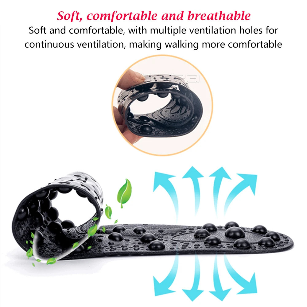 UPAKME 68 Magnet Magnetic Therapy Silicone Insole Transparent Massage Foot Weight Loss Slimming Insole Health Care Shoe Sole Pad 250515
