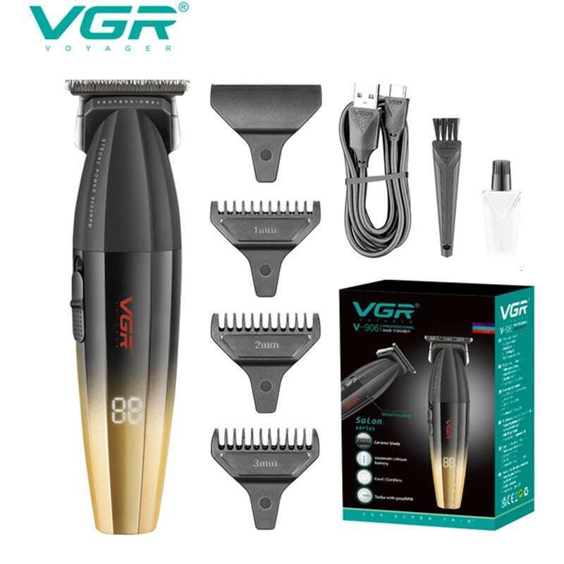VGR Professional Trimmer Electric Rechargeable Hair Clipper Beard Haircut Kit Barber Hine Facial Trimer For Men V-906