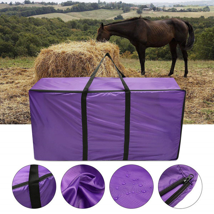 Hay Bale Storage Bag, 420D Livestock Hay Bags for Horses, Large Tote Waterproof Collapsible Bag Hay Bale Tote Bag with Zipper