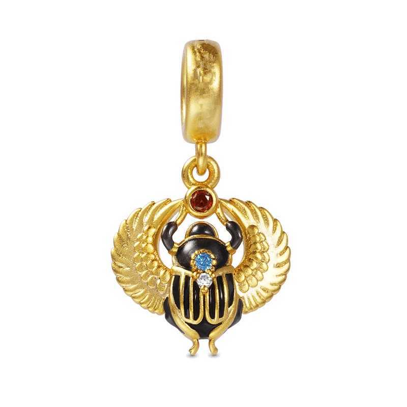New Gold Plated Series Scarab Snake Phoenix Charm Beads Fit Original 925 Sterling Silver Bracelet DIY Women Fashion Jewelry GiftXJ250517