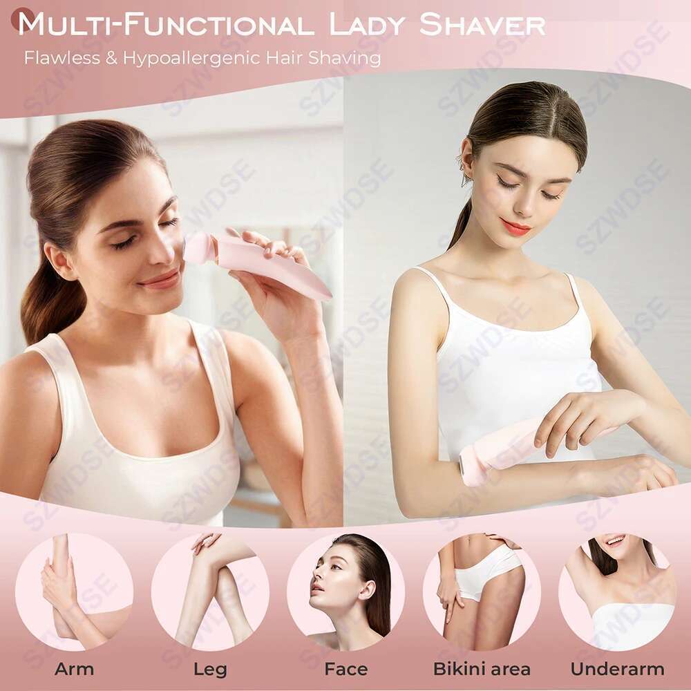 KMCE New Design Painless Trimmer Facial Depiladora Epilator Hair Removal Device Waterproof Bikini Lady Shaver For Women