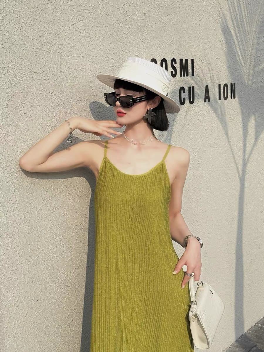 X2252 Summer suspender skirt pleated dress female 2025 new summer spaghetti strap sleeveless long skirt loose home nightdress
