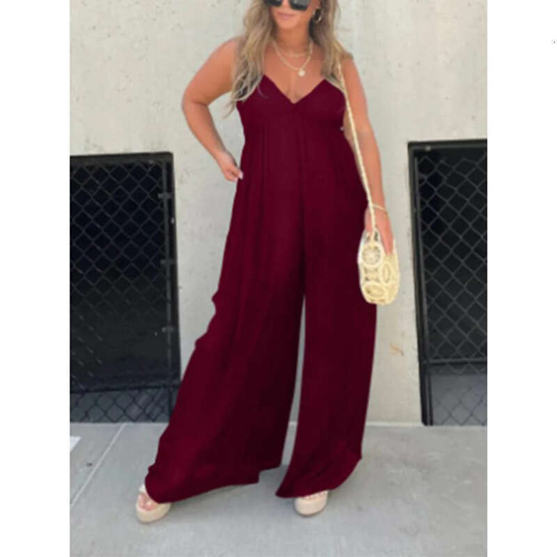 Wide Leg Jumpsuit Camisole Backless Loose Casual Wide Leg Jumpsuit Hot Selling
