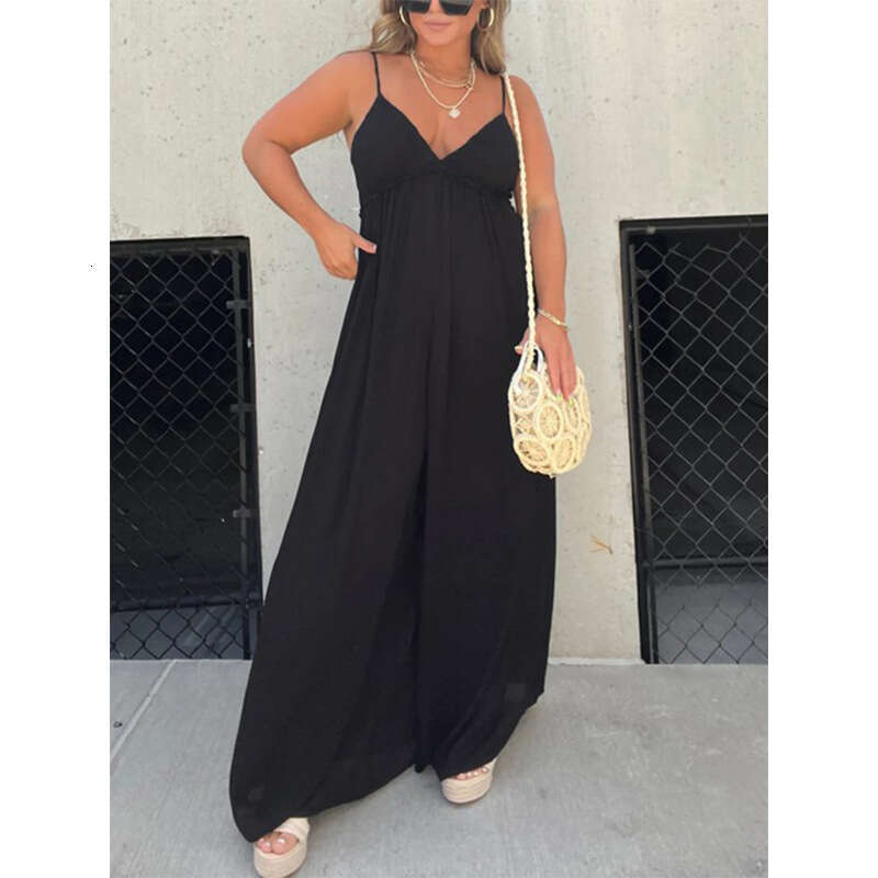 Wide Leg Jumpsuit Camisole Backless Loose Casual Wide Leg Jumpsuit Hot Selling