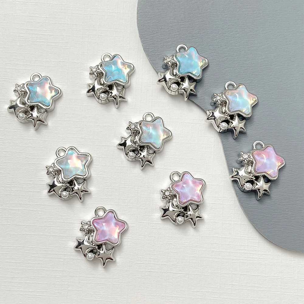 10pcs Diy Star Pendants Alloy Cloud Pendant Charms Necklace Earrings Bracelet Pendant Connectors Diy Jewelry Making AccoriesXJ250517