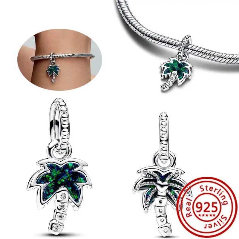 925 Silver Green Zircon Series Family Tree Hollow Lucky Beads Fit Original Pantaro Charms Bracelet DIY JewelryXJ250517