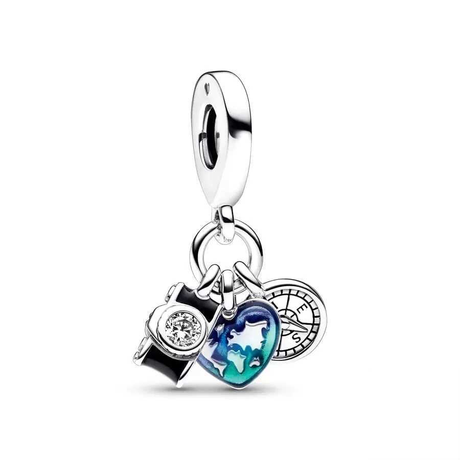 Fine Vintage Camera Compass Dangle Charm Beads Fit Original Silver 925 Bracelet Necklace Women DIY Fashion Jewelry GiftXJ250517