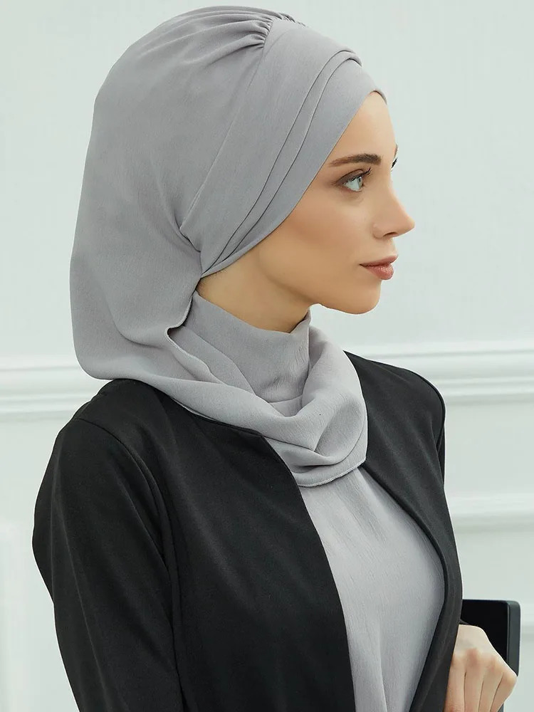 Plain Muslim Hat Inner Jersey Hijabs Women Turkey Instant Turban Islamic Caps Ramadan Headwraps y Khimar Ladies Clothing 250517