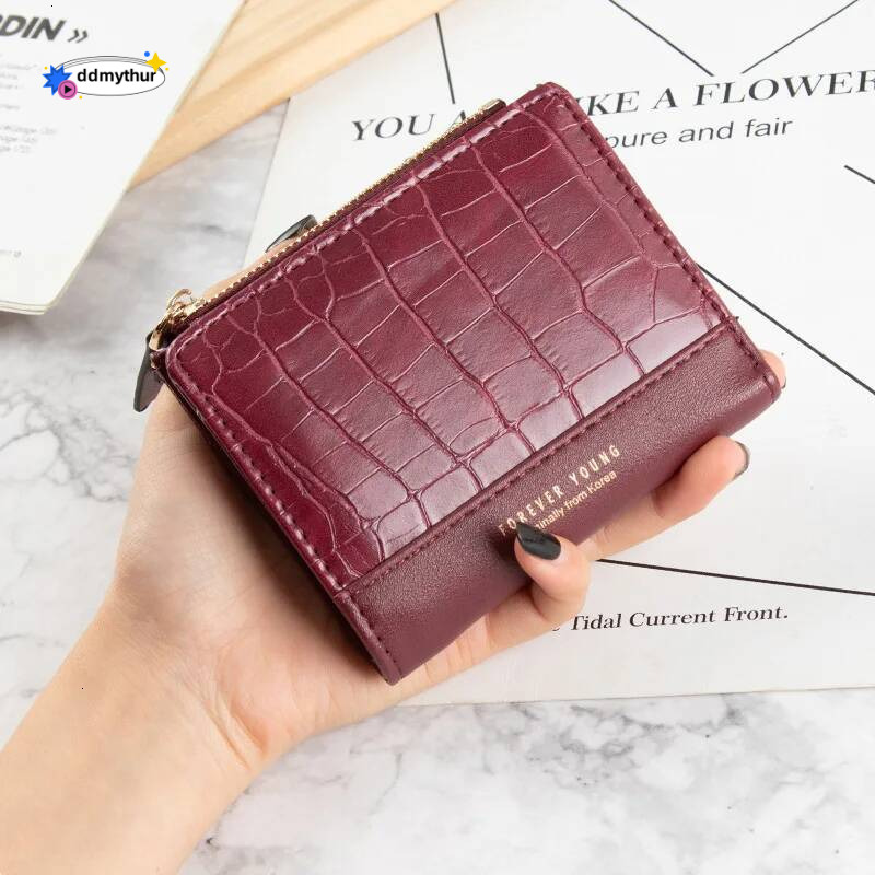 Small Women's Wallet Female Crocodile Pattern Zipper Coin Purses Designer Card Holder Clutch Ladies Money Bags Handbags ddmythur