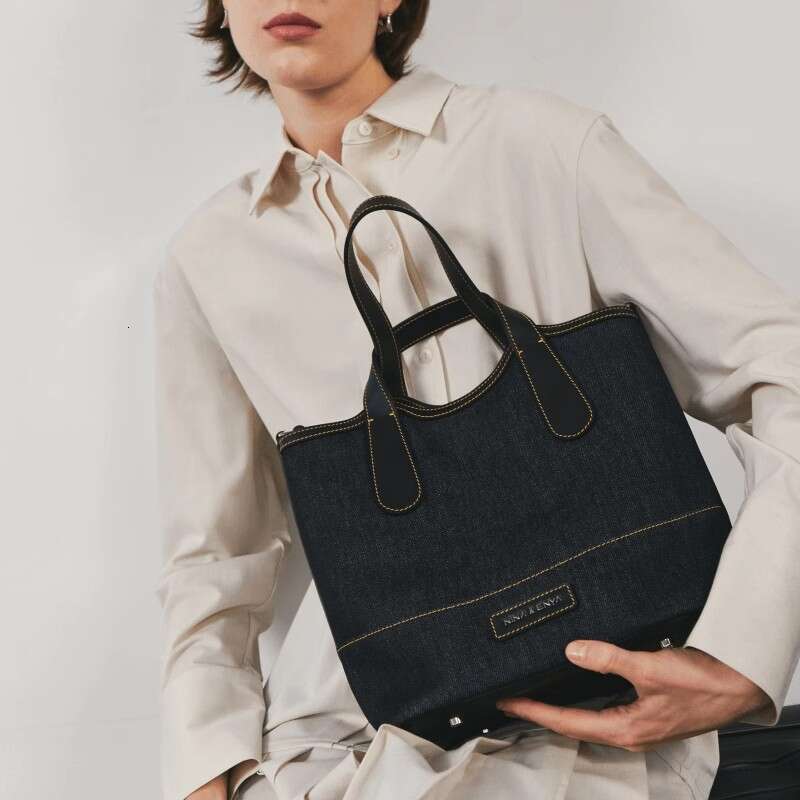 Tote Bag NINA ENYA NINA ENYA Cowboy Canvas Handbag Single Shoulder Crossbody Vegetable Basket Bucket Bag KQ