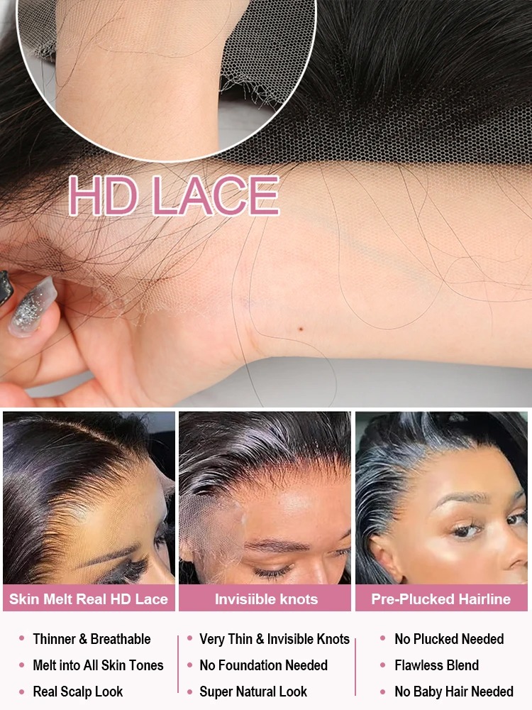 Glueless Wig Human Hair Pre Cut Lace Closure Human Hair Wigs Brazilian Ready To Wear Straight Lace Wig Human Hair 200% Synthetic