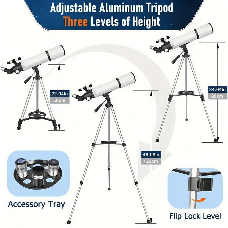 BORWOLF 80600 Professional Astronomical Telescope 180X Monocular 80MM Large-Aperture for Stargazing Bird Watching Moon Nebula Y250516