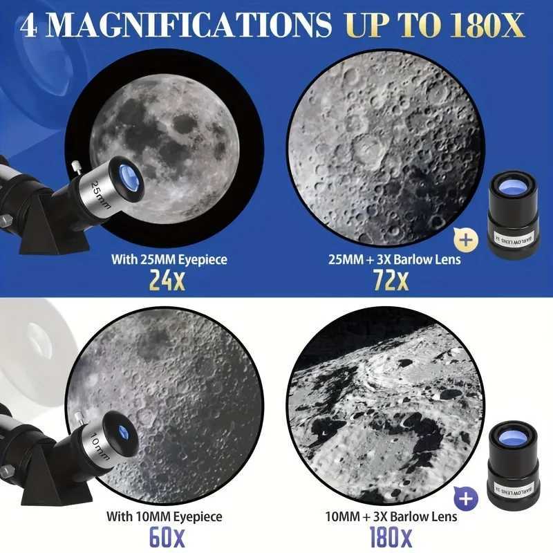 BORWOLF 80600 Professional Astronomical Telescope 180X Monocular 80MM Large-Aperture for Stargazing Bird Watching Moon Nebula Y250516