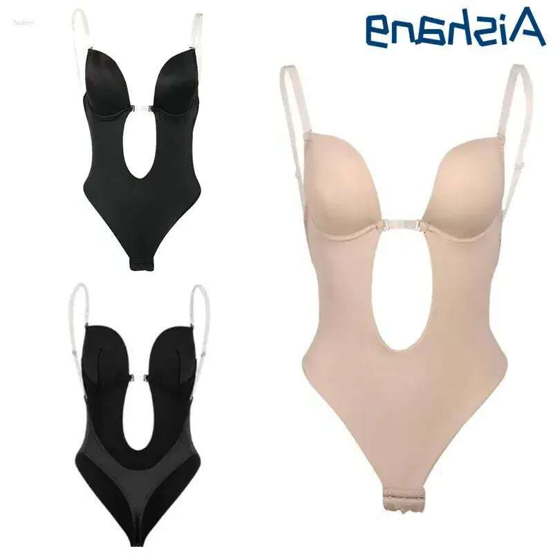 Women's Shapers Women Invisible Backless Padded Bra Bodysuit Seamless U Plunge Shapewear Bridal Shaper Corset For Wedding Slimming Underwear desi