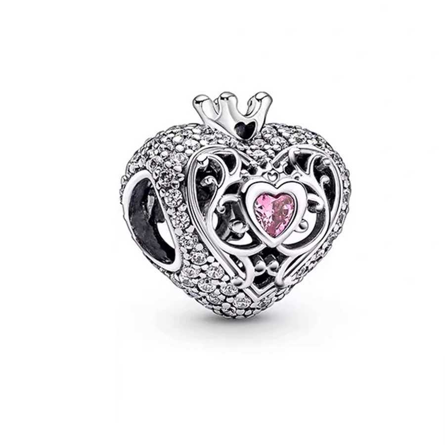 NEW Authentic Sparkling Openable Heart Window Charm Bead Fit Original 925 Sterling Silver Women Bracelet DIY Making Jewelry GiftXJ250517