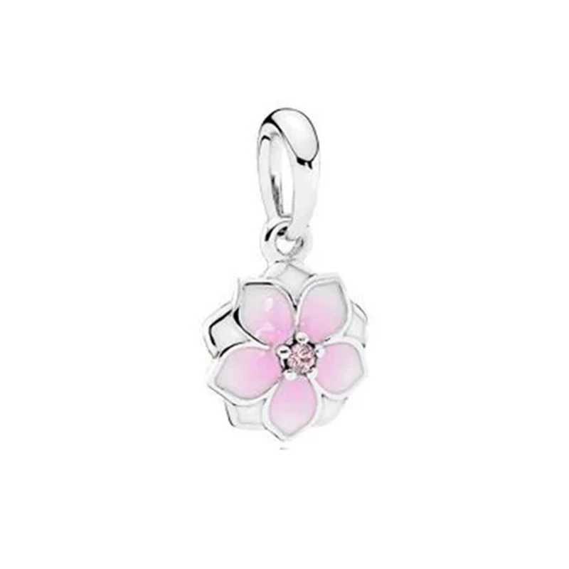 New Moth Orchid Charm Bead Dandelion Blossom Rose Daisy Flower Dangle Fit Original 925 Sterling Silver Bracelet DIY Jewelry GiftXJ250517