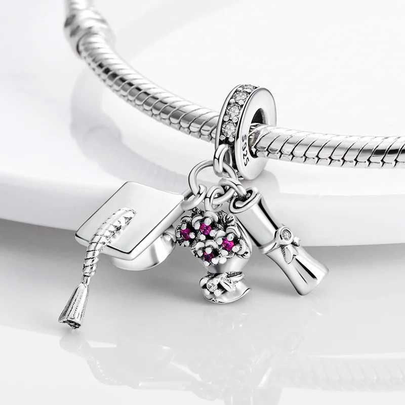 2025 Hot Sale Charms Bead 925 Sterling Silver Pink Butterfly Luminous Firefly Dangle Fit Bangle Bracelet Necklace DIY JewelryXJ250517