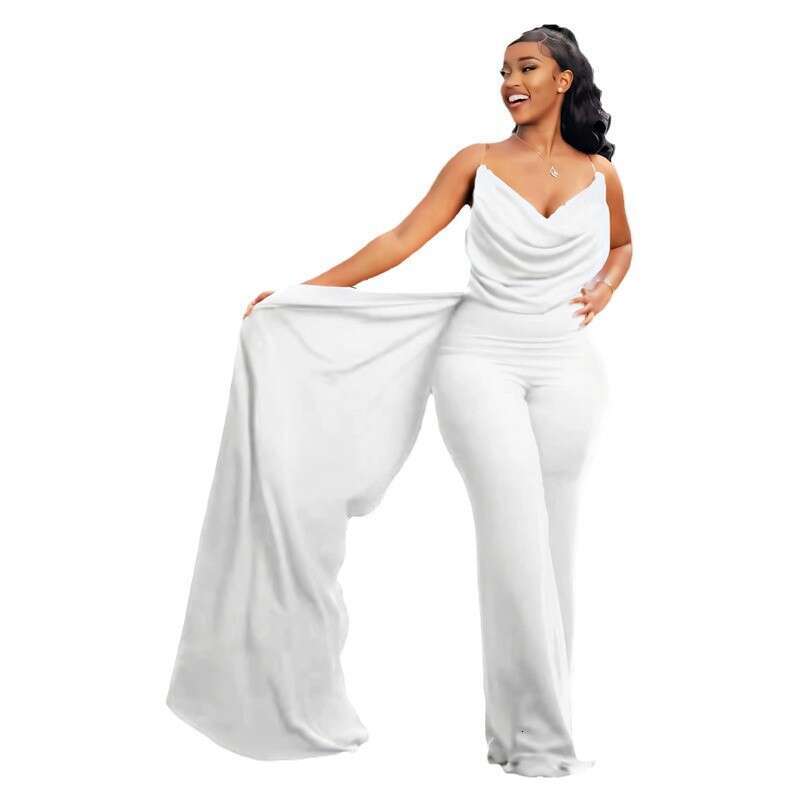 Wide Leg Jumpsuit Clothing Backless Invisible Suspender Women S Slim Fit Hip Hing Jumpsuit