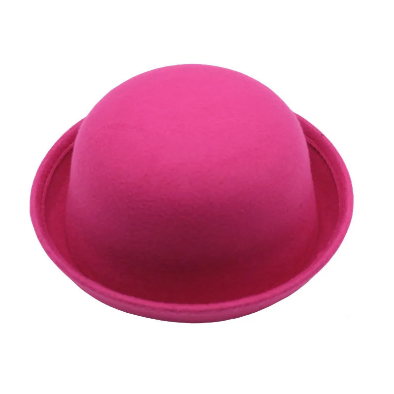 Outdoors Adult Children Flat-top Fedora Pure Color Wool Jazz Hat Wide Brim L .adies ElegantRound Hat Bowler Hat 250516