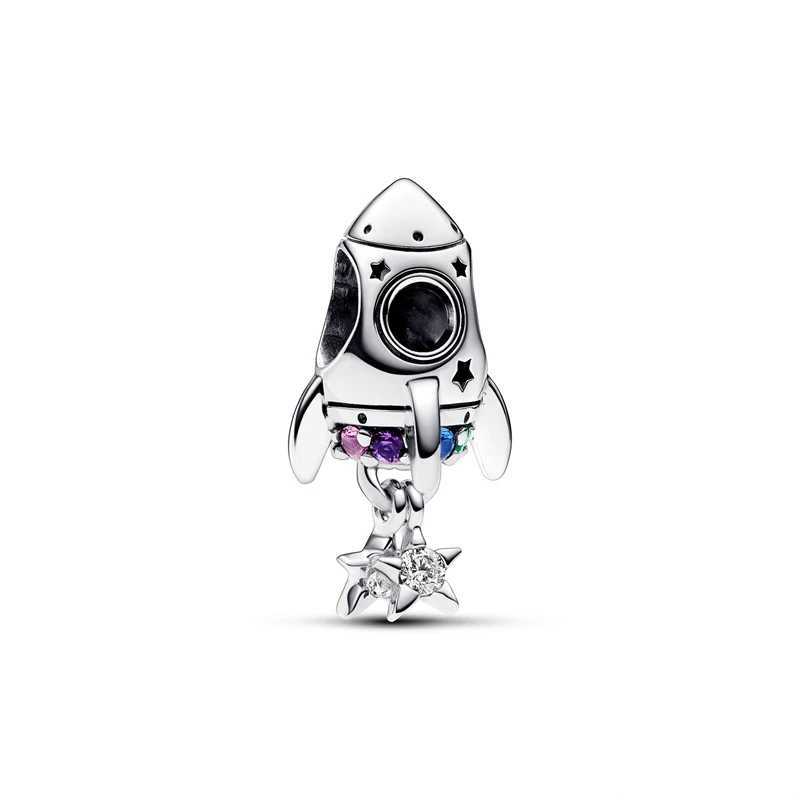 DIY Jewelry Gift Pink Moon Rocket G bird Rabbit Bear Girl Charm Pendant Beads Fit Original 925 Sterling Silver Pan BraceletXJ250517