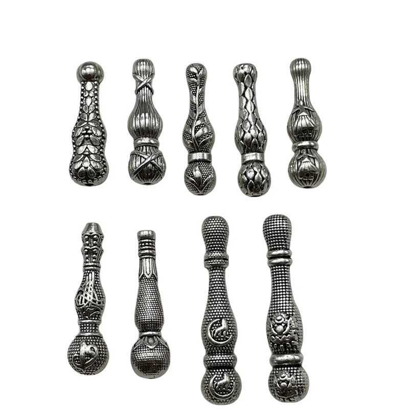 10pcs Rod-Shed Rosary Pendant Connector For Jewelry Making DIY Handmade Prayer Beads Bracelet Necklace Metal Tassel AccorieXJ250517