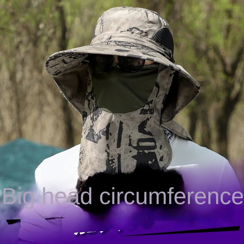 6065cm Big Head Unisex Men Women Fisherman Hat Fat Man Number Neck Protector Face Shading Sunscreen Leisure Travel 250517