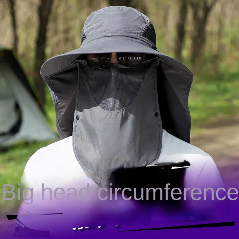 6065cm Big Head Unisex Men Women Fisherman Hat Fat Man Number Neck Protector Face Shading Sunscreen Leisure Travel 250517