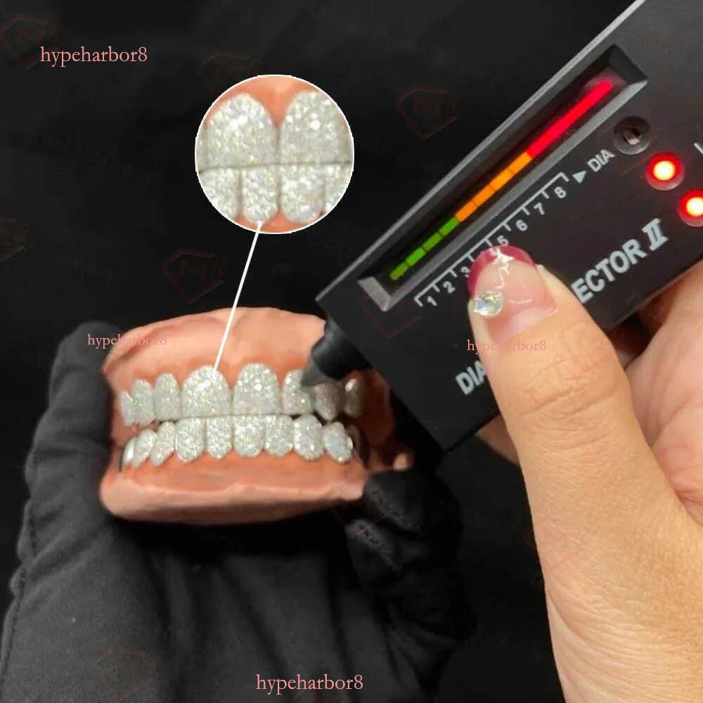 Iced Out Hip Hop Dia Teeth Rappers Top 8 Bottom Gold Plated Sterg Sliver Custom Vvs Moissanite Grillz