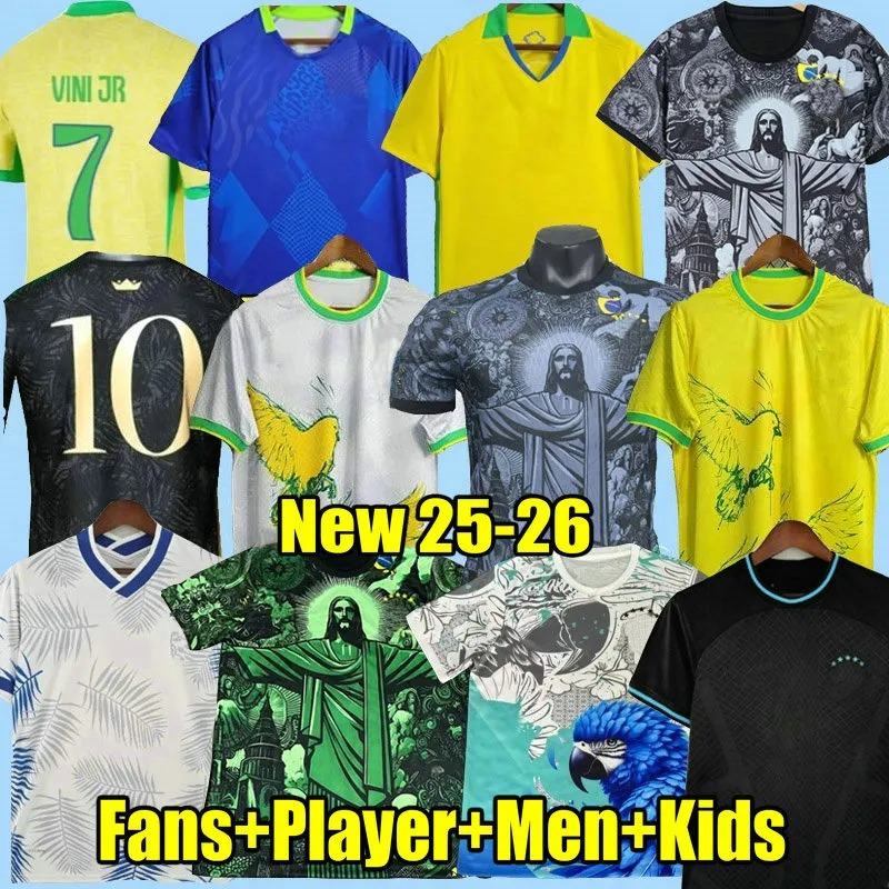 24 25 BraziLS Soccer Jersey Copa America Cup NEYMAR VINI JR BrasIL National Team Football JESUS Special Home Away Fans Player Mens Kids Kit Sets RODRYGO Adult Set 6