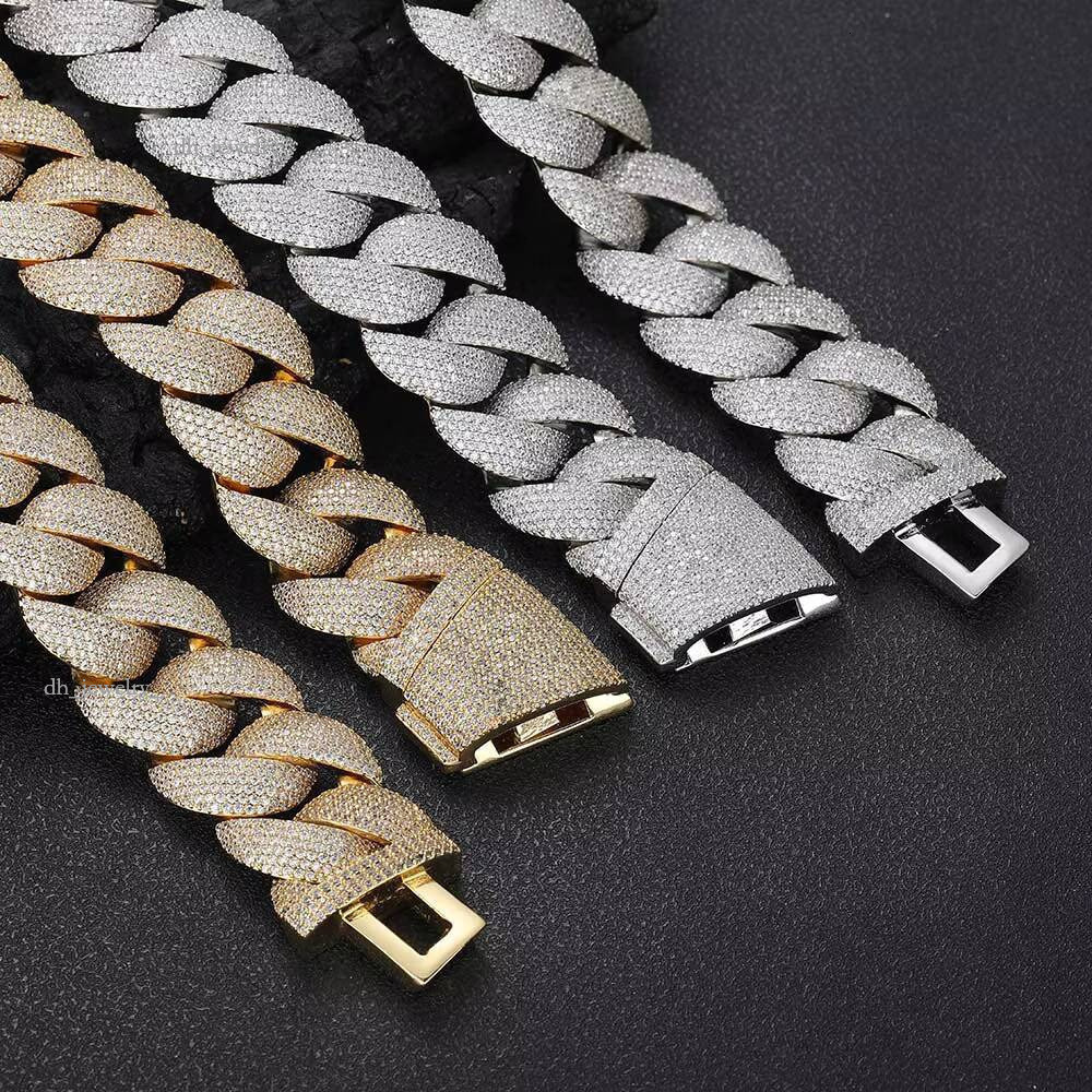 Nuoya High Quality 22mm Chunky Men Choker Jewelry Iced Out Full Dia Cuban Link Chain Necklace For Women