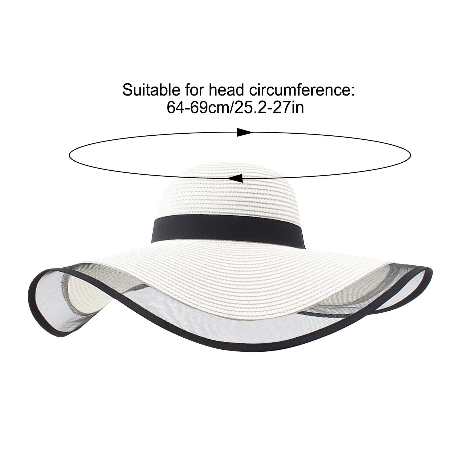 WomenS Vintage Straw Sun Hat Big Eaves Waves Beach Hawaiian Cap Ladies Light Gauze Brim Elegant Protection Holiday 250517