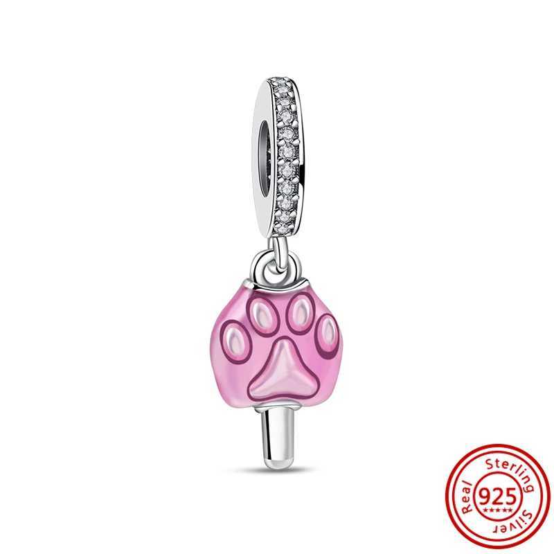 New 925 Sterling Silver Dert Doughnut Flower Cream Pink Heart Beads Fit Original Pendant Charms Bracelet DIY Jewelry GiftXJ250517