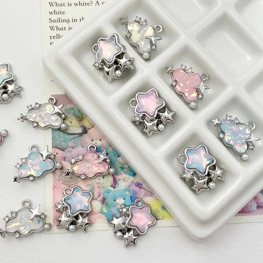 10pcs Diy Star Pendants Alloy Cloud Pendant Charms Necklace Earrings Bracelet Pendant Connectors Diy Jewelry Making AccoriesXJ250517