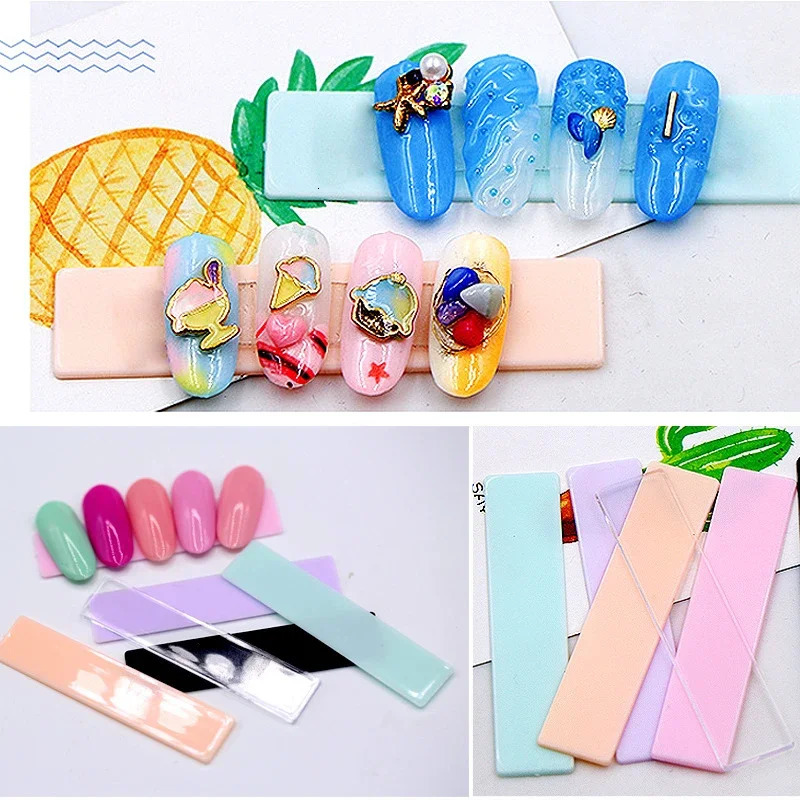 50Pcs False Nail Tips Display Acrylic Stand Holder Candy Colors DIY Nail Art Kits Manicure Tools Gel Board 250517