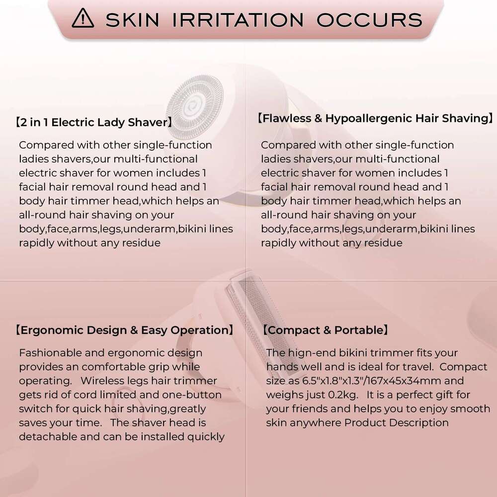 KMCE New Design Painless Trimmer Facial Depiladora Epilator Hair Removal Device Waterproof Bikini Lady Shaver For Women