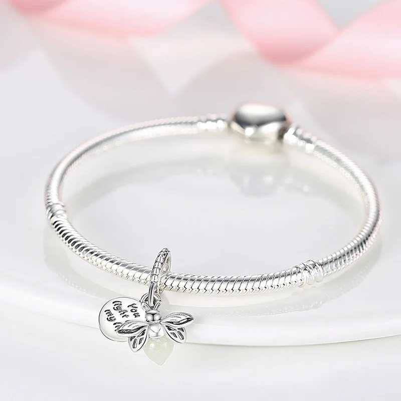 2025 New 925 Silver Original Charms Glow-In-The-Dark Fireflies Women Pendant Beads For 3mm Charm Bracelet DIY Jewelry GiftXJ250517