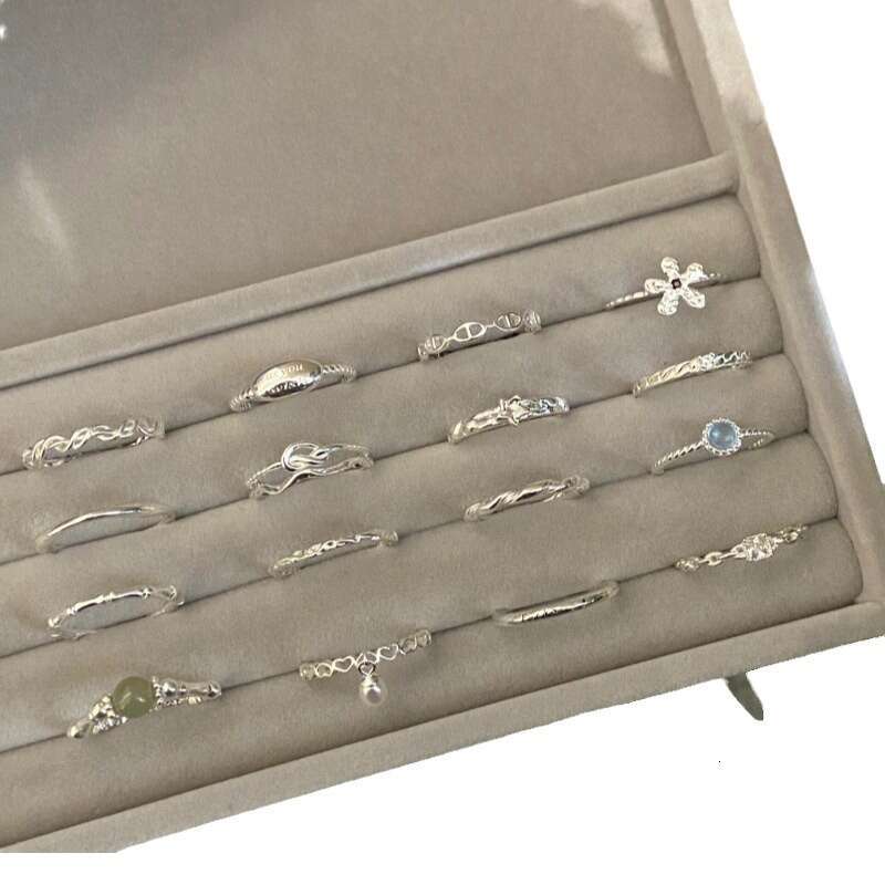 New Korean pure silver with that won't fade for women, featuring niche Instagram style and a high-end feel. The ring has an adjustable opening