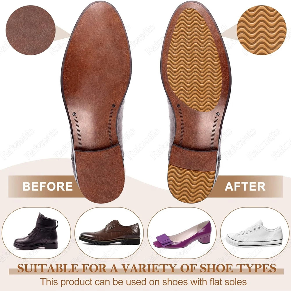 2pcs Rubber Soles for Shoes Repair Sole Protector for High Heels Self-Adhesive Non-Slip OutSoles Replacement Non Slip Shoe Pads 250515