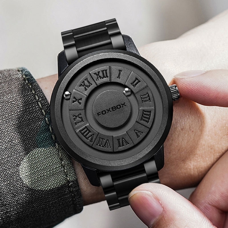 BOX Military Waterproof Watch For Men LIGE y Crolling Pointer Magnetic Force Fashion Sport Quartz Chronograph 250512