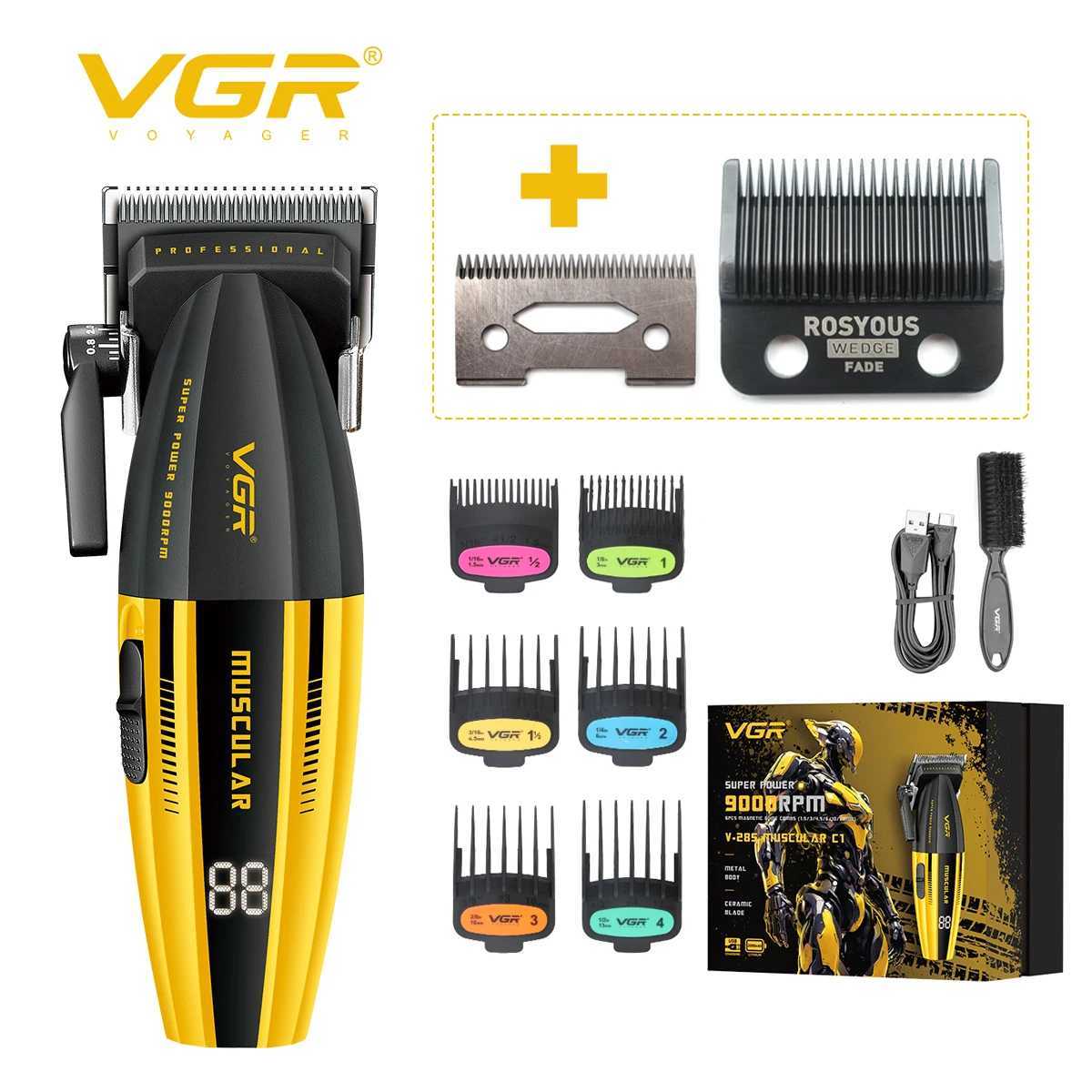Hair Clipper LED Display DLC Cordless Ceramic Professional Hair Cutting Machine Hair Trimmer R250517