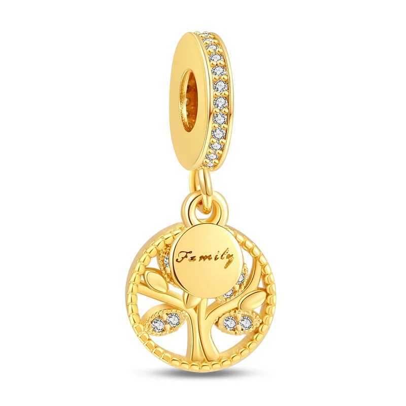 Hot Sale Gold Family Tree Cactus Castle Sun Sparkling Clip Charm Beads Fit Original 925 Silver Bracelet DIY Women Jewelry GiftsXJ250517