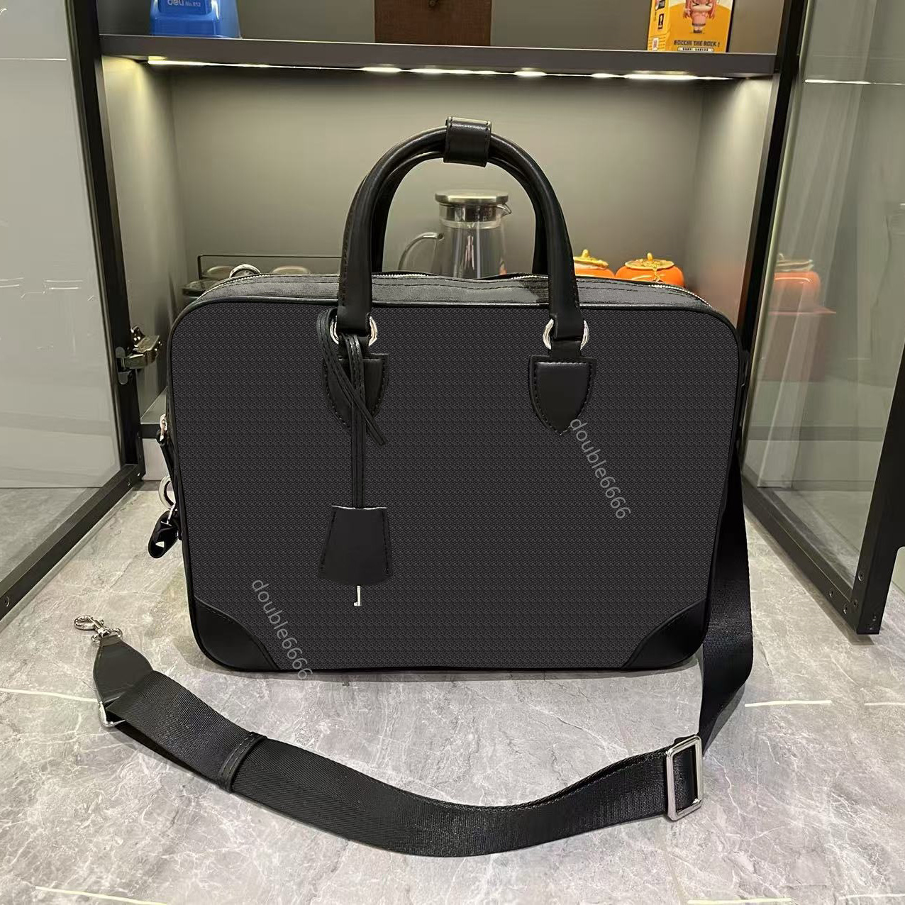 Designer men's women's flower briefcase handbag crossbody bag classic business bag commuter bag canvas work bag messenger bag Travel bag Laptop tablet bag