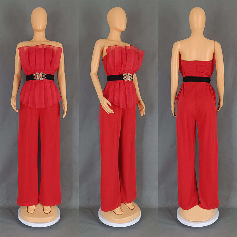 Wide Leg Jumpsuit Women S Fashion Solid Color Jumpsuit Sexy Off Shoulder Casual Set