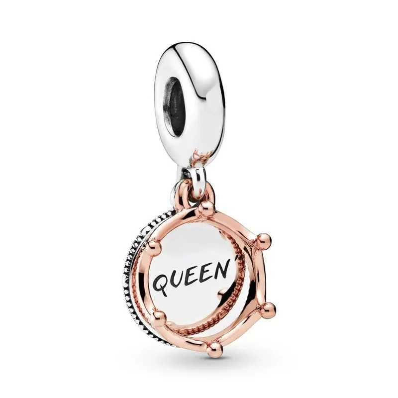 Hot Sale Heart Rose Gold Pink Charms Fit Original European 925 Sterling Silver Bracelet Beads Woman Jewelry Pendants Gift MakingXJ250517
