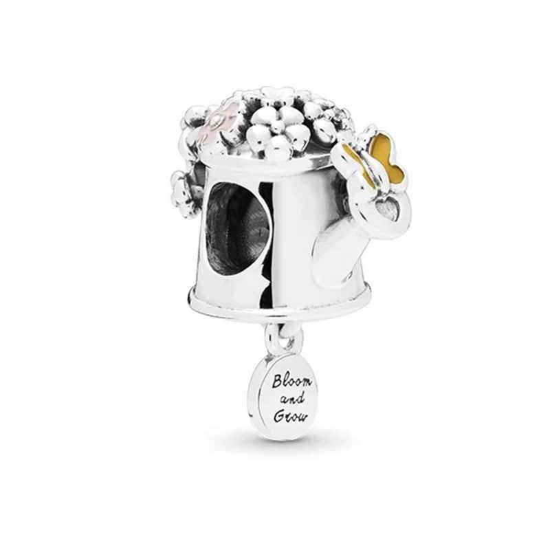 Authentic Garden Tool KettleCoffee PotTeot Dangle Charm Bead Fit Original 925 Sterling Silver Pan Bracelet DIY Jewelry GiftXJ250517