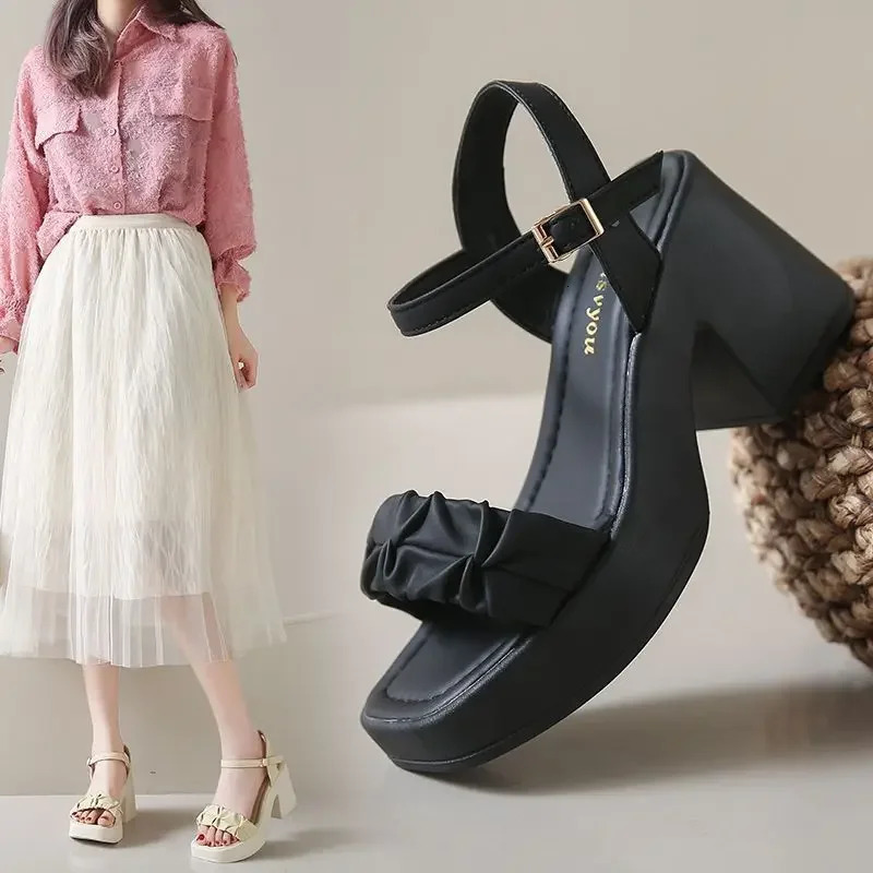 Clogs Wedge Clear Heels High Heeled Sandals Woman 2025 Ladies Shoes Summer Espadrilles Platform High-heeled Fashion Gladiator Ne 250515