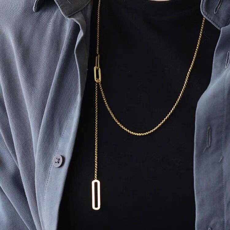 Autumn/Winter Versatile Fashion Pendant Sweater Chain Long Adjustable Tassel Necklace Gold Plated Accessory
