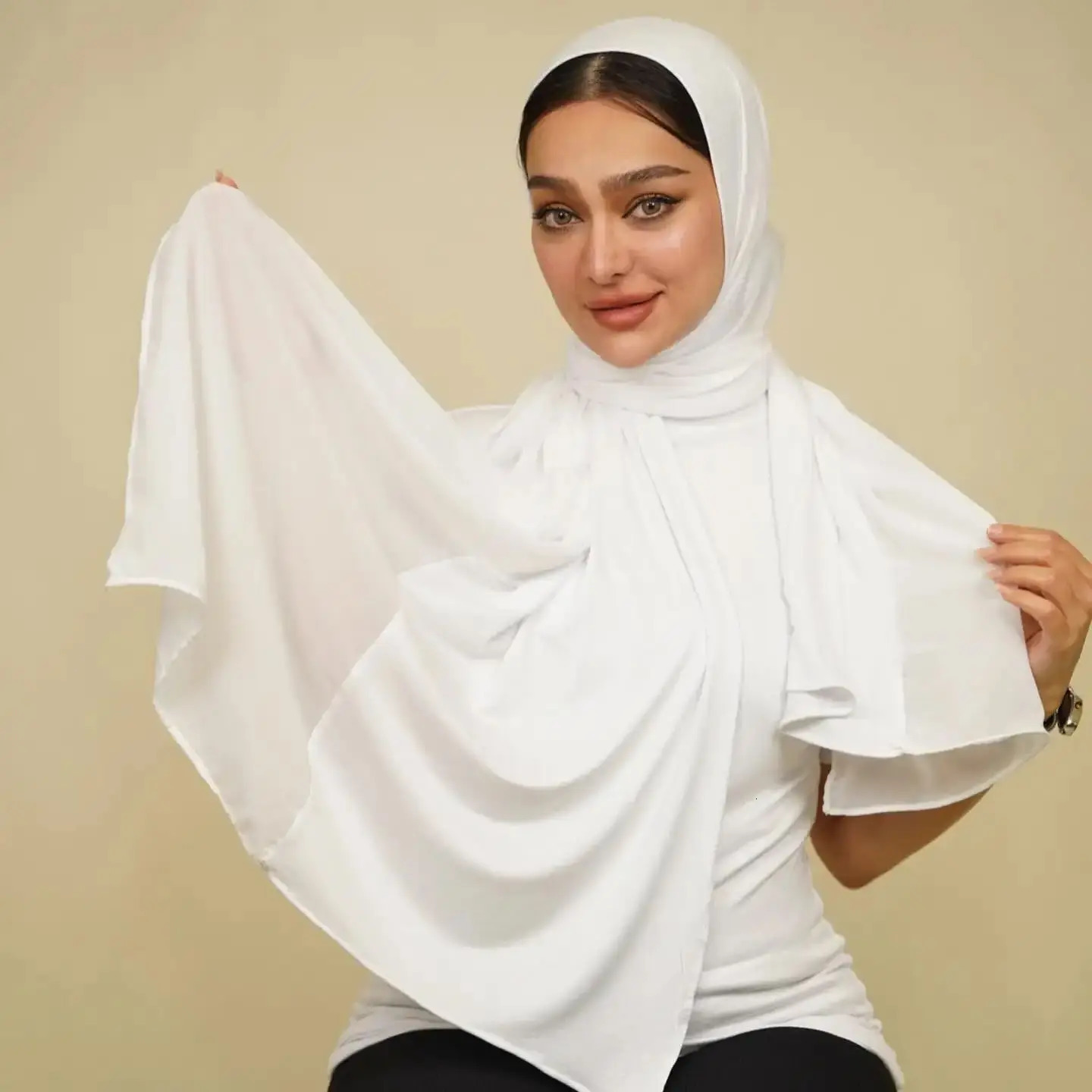 Selling Jersey Hijab Stretchy Scarf Plain Head Scarves Wholesale Women Cotton Headwrap Shawl 250517