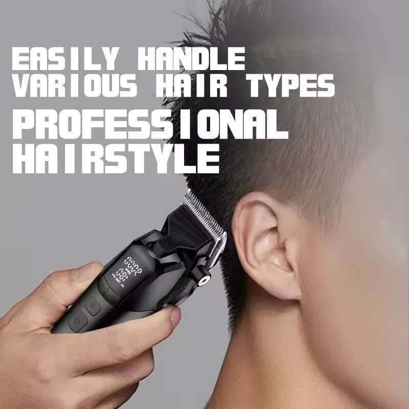 KEMEI 1858 DLC Blade Electric Clipper Professional Barber Beard Trimmer Usb Rechargeable Hair Cutting Hine With Light