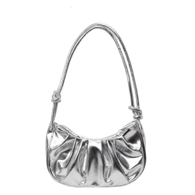 Fashionable temperament pleated shoulder for women 2024 summer new versatile trend Korean version hand-held armpit dumpling bag